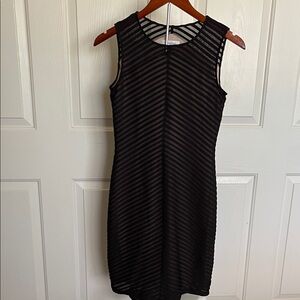 Calvin Klein Black Striped Mini Dress